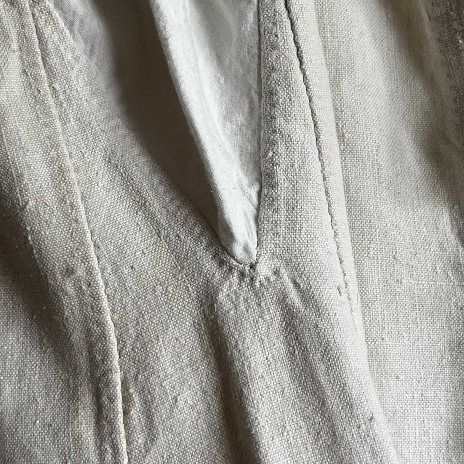 Antique French Homespun Linen Night Shirt Tunic S… - image 10