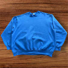 Vintage 90s Crewneck Sweatshirt Blank Royal Blue XXXL 3XL USA Made Pro Spirit