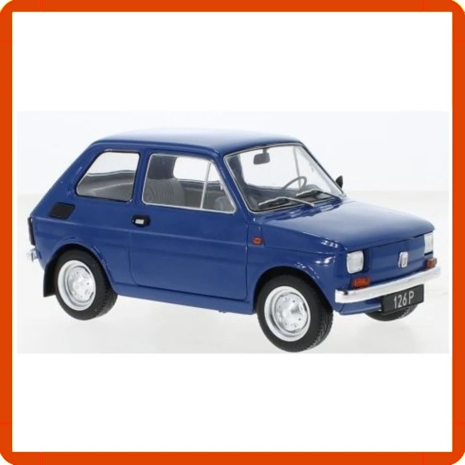 Modellino auto statico modellini scala 1/18 diecast Fiat 126P 1972 Blu ModelCar - Immagine 3 di 4
