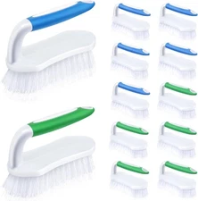 Heavy-Duty Scrubbing Brushes 12 Pack, Flexible Stiff Bristles, Shower,