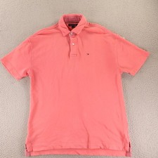 Tommy Hilfiger Shirt Mens M Salmon Pink Polo Short Sleeve