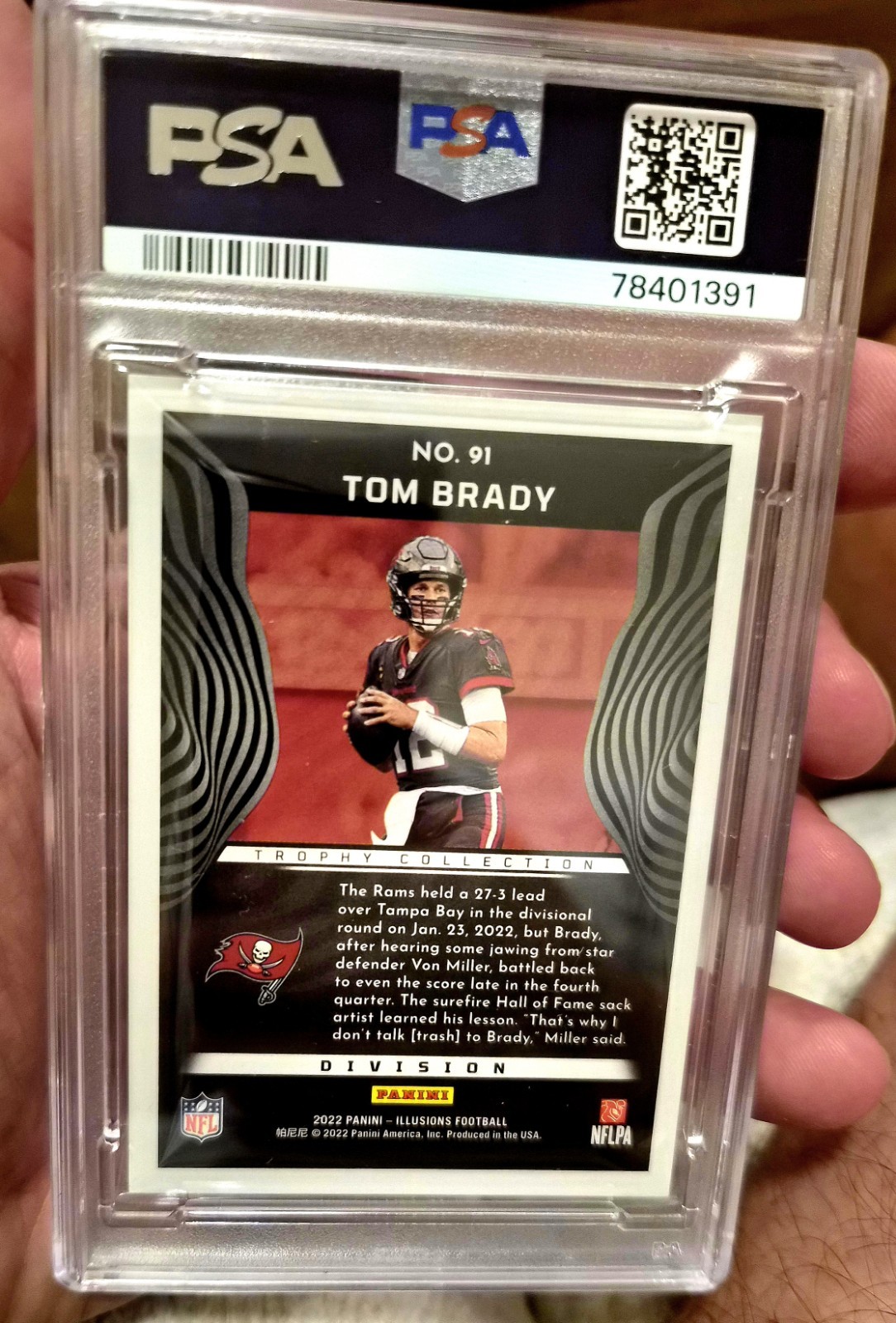 2022 Tom Brady Panini Illusions GOLD #91 PSA 9 #/10 WOW view 2