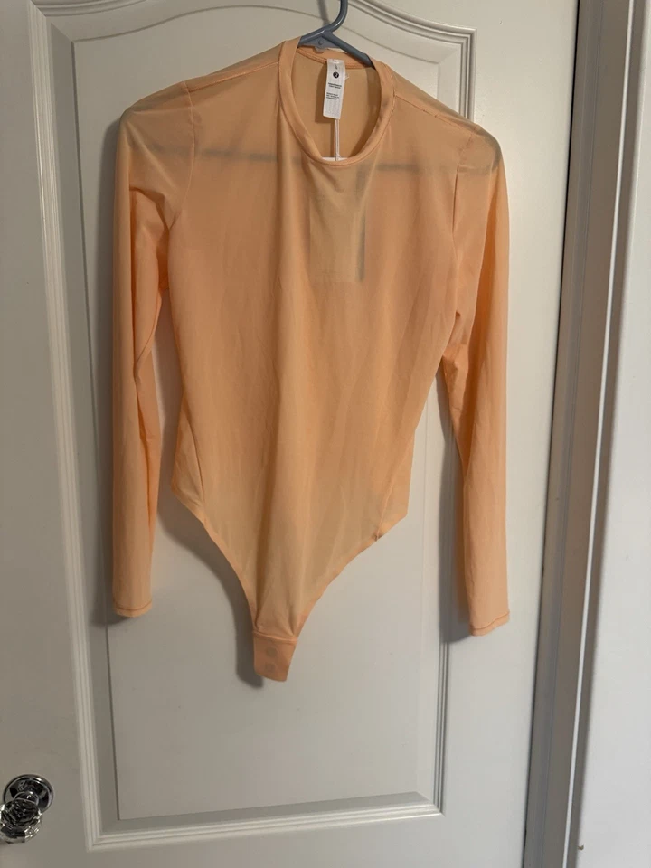 Nuevo con etiquetas Body Tanga Lululemon Wundermost NuluMesh Melocotón Cuello Redondo Talla Grande Foto 4 de 4