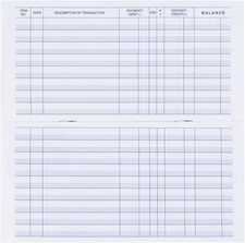 20 Pack Checkbook Register, Check Register For Personal