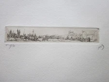 Marius Bauer, The Siege of Constantinople, Antique Etching c.1902