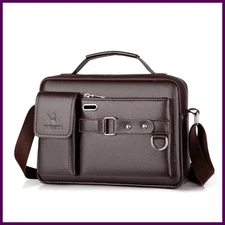 2024 New Men Shoulder Bag for 10.4" Ipad PU Leather Business Handbags Men