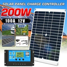 200W Solar Panel Kit 12V Battery Charger 100A Controller Caravan RV Boat Camping