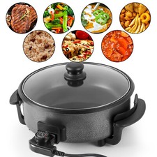 SUPELEX 30CM Multi-Function Cooker Electric Frying Pan Skillet Meal Maker w/ Lid