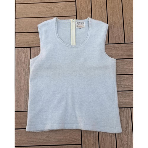 Baar & Beards Inc soft light blue wool  angora knitted sleeveless crew neck top