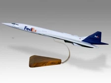 Concorde FedEx Desk Wood Airplane New Model Small Scale 1/200