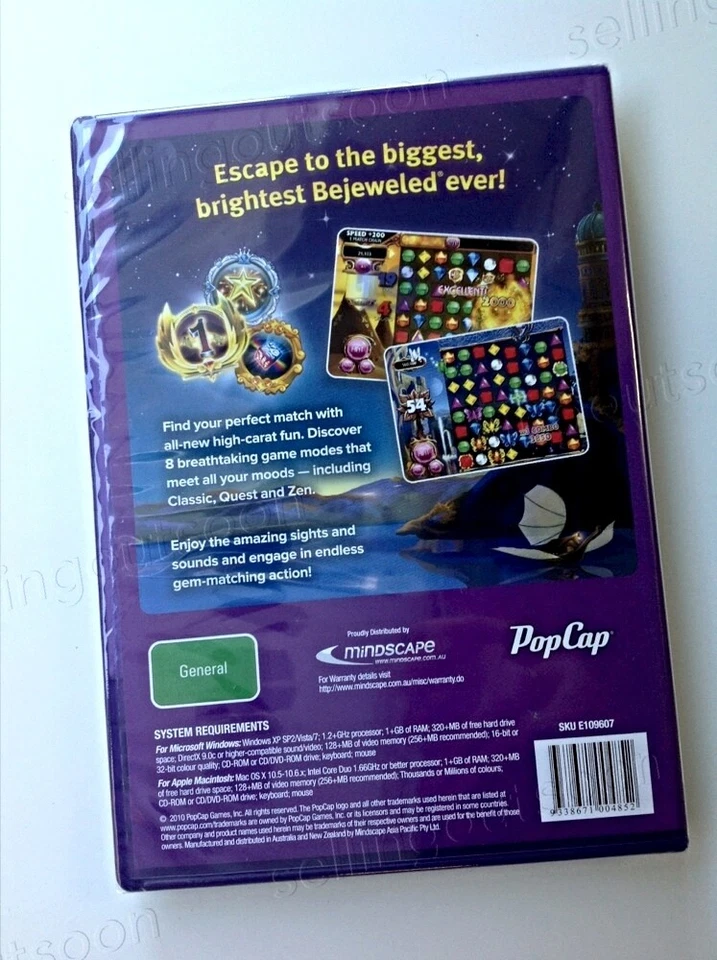Bejeweled 3 PC *NEW SEALED OFFICIAL Puzzle Strategy Family Windows Computer Game - Image 3 of 4