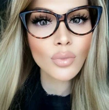 Demi Cat Eye EVA PinUP Rockabilly Fashion Smart Clear Lens Eyeglasses Frames L