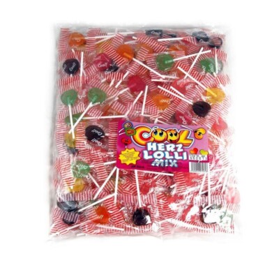 Cool Herz Lollis in einem Beutel 6 unterschiedliche Sorten 3 x 1000g