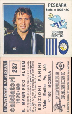 Fußballer 1979/80 Panini 1980 -figurina-stickers N.237-PESCARA-REPETTO New