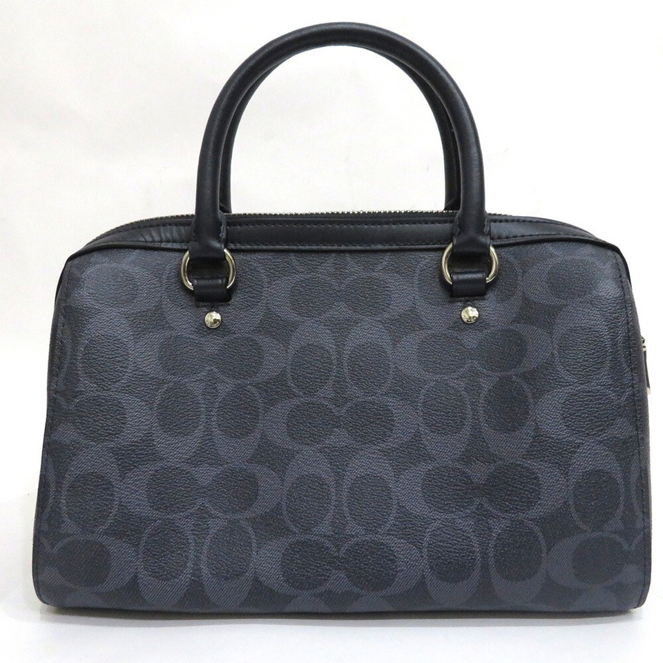 Used COACH 93987 SA Rank Shoulder Bag Handbag 2WAY Diagonal Navy Women