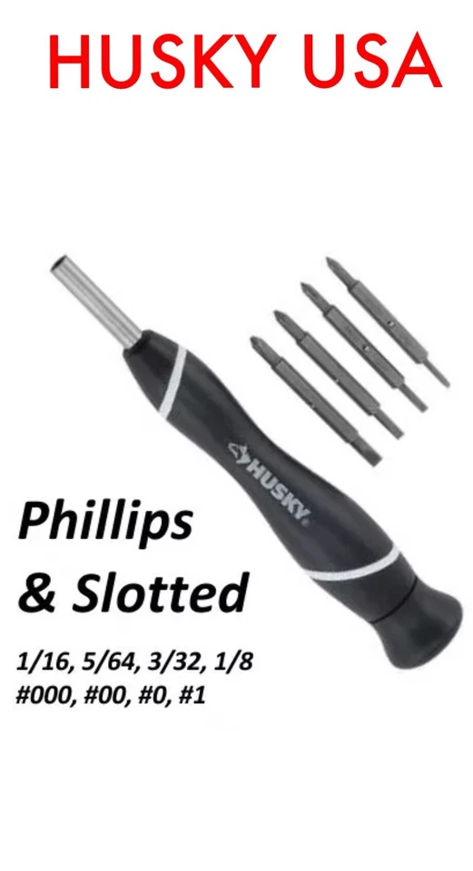 Husky Screwdriver Set Phillips Slotted Flathead for furniture toys household Rep - Image 2 of 3