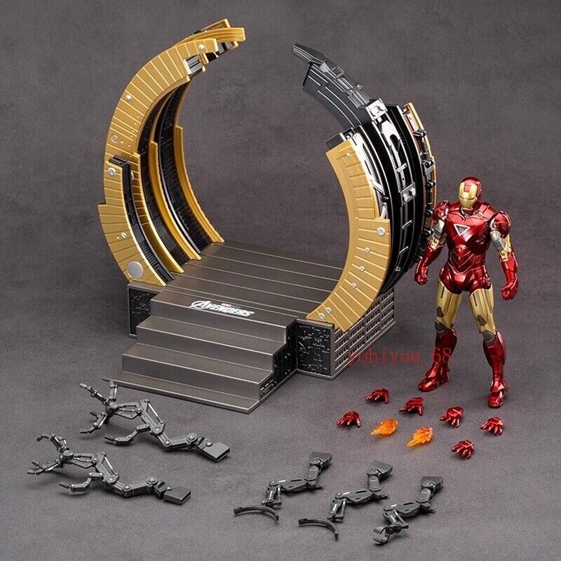 1928: ZD Toys 1/10 LED Suit-up Gantry with Iron Man MK6 Action