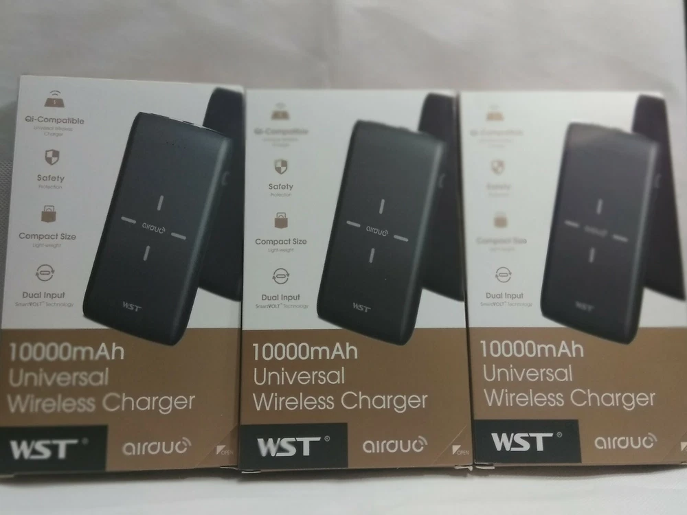 10K mAh Power Bank with Qi Wireless Charging & USB  