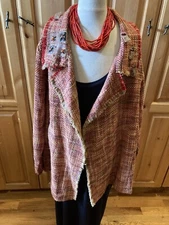 Amazing  Art to Wear Tweed Woven Vintage Linda Lundstrom Jacket Multicolor.