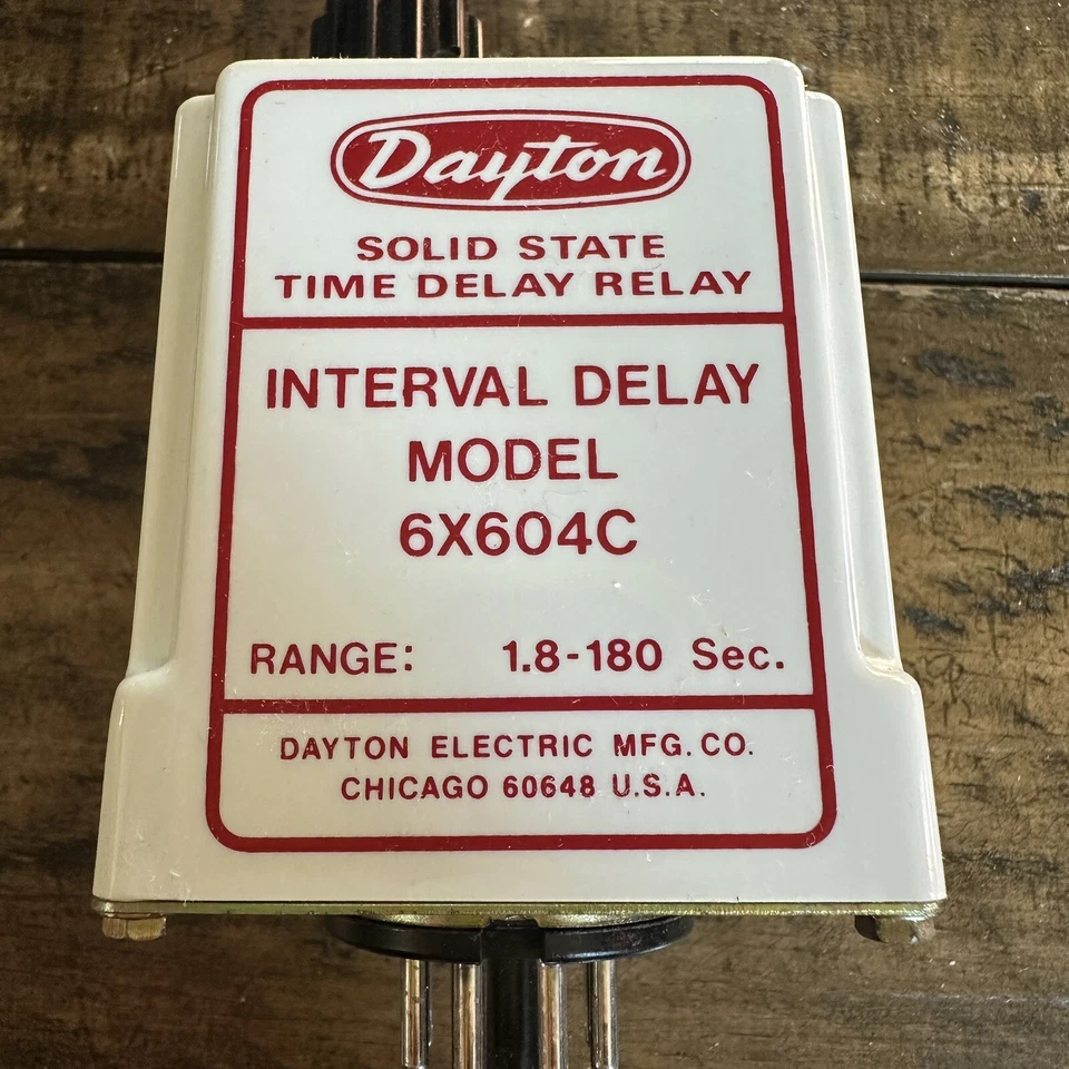 Dayton 6X604C Solid State Time Delay Relay Interval Delay 1.8-180sec 50/60 Hz - Image 2 of 4