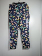 Old Navy Pixie Pants Size 2 Ankle 28x27 Hawaiian Tropical Floral Stretch Resort
