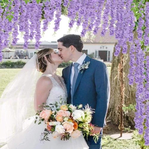 Guirnalda de vid de glicinia artificial 24 un. planta de flores falsas jardín decoración de bodas - Imagen 14 de 38