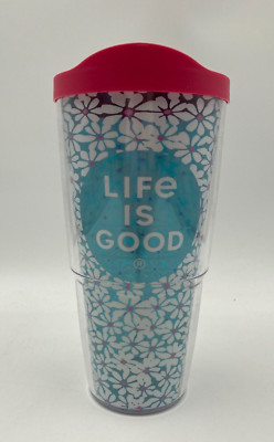 Tervis Red Roses Tervis 24 oz Insulated Life is Good Light Blue White/Pink Flowers ...