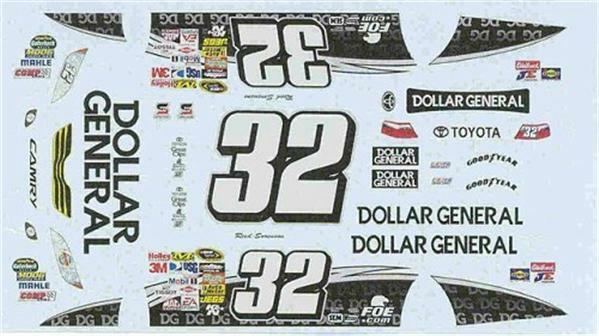 Winscals #32 Dollar General 2010-Brian Vickers 1/24 Nascar decal