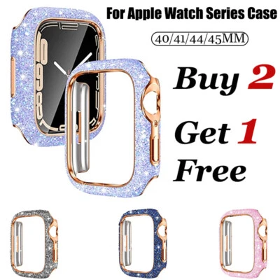 For Apple Watch Series 8 7 6 5 4 40 41mm 44 45mm Bling Case Protective PC Bumper