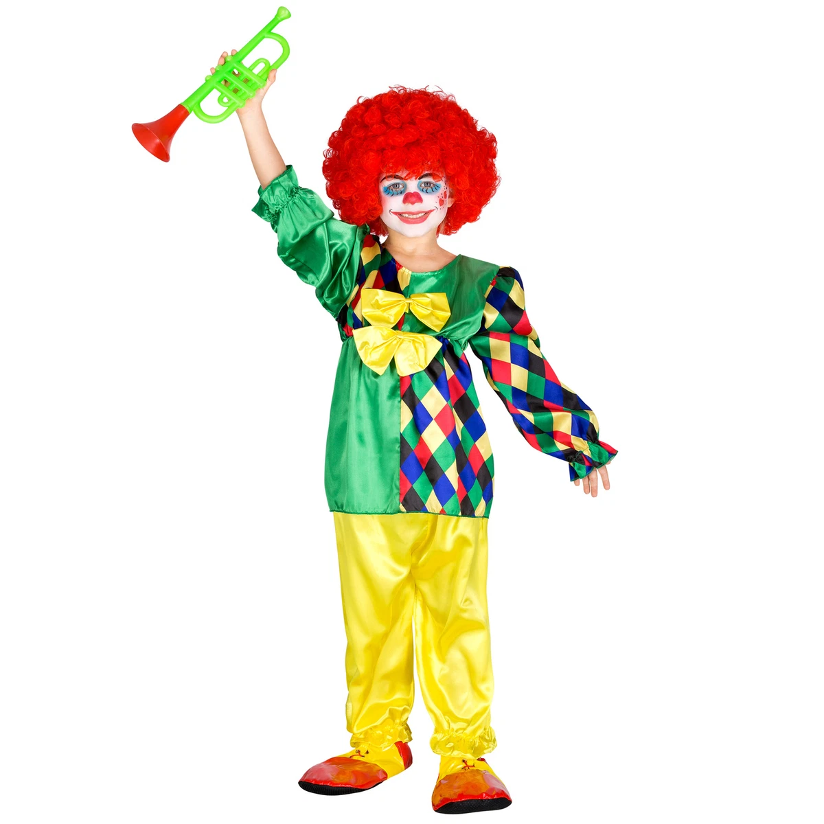 Costume da Donna Clown Pagliaccio Multicolore Circo Vestito