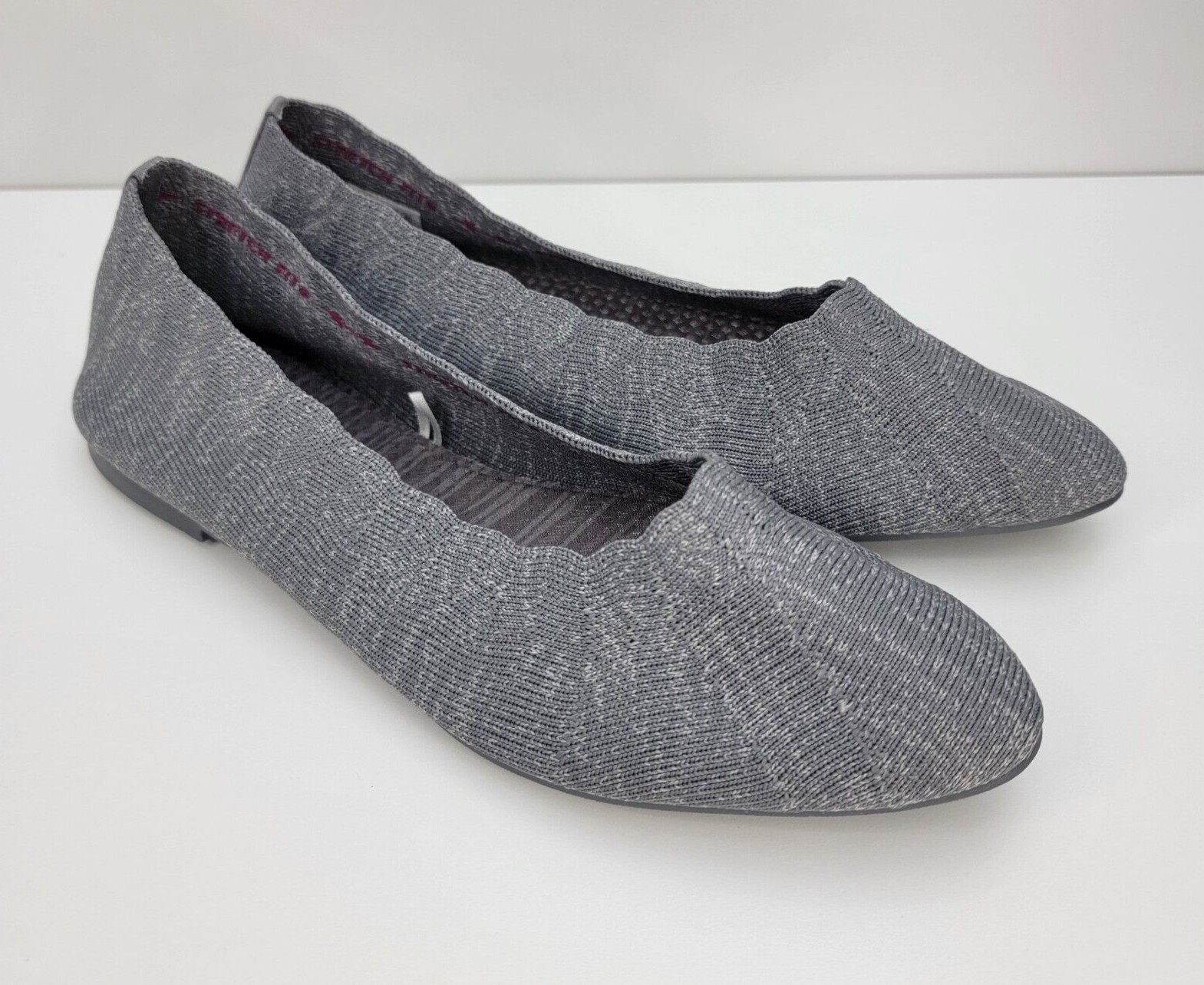 Skechers Cleo Bewitch Ballet Flat Slip On Shoes Gray 44871 Women Size 10 |  eBay
