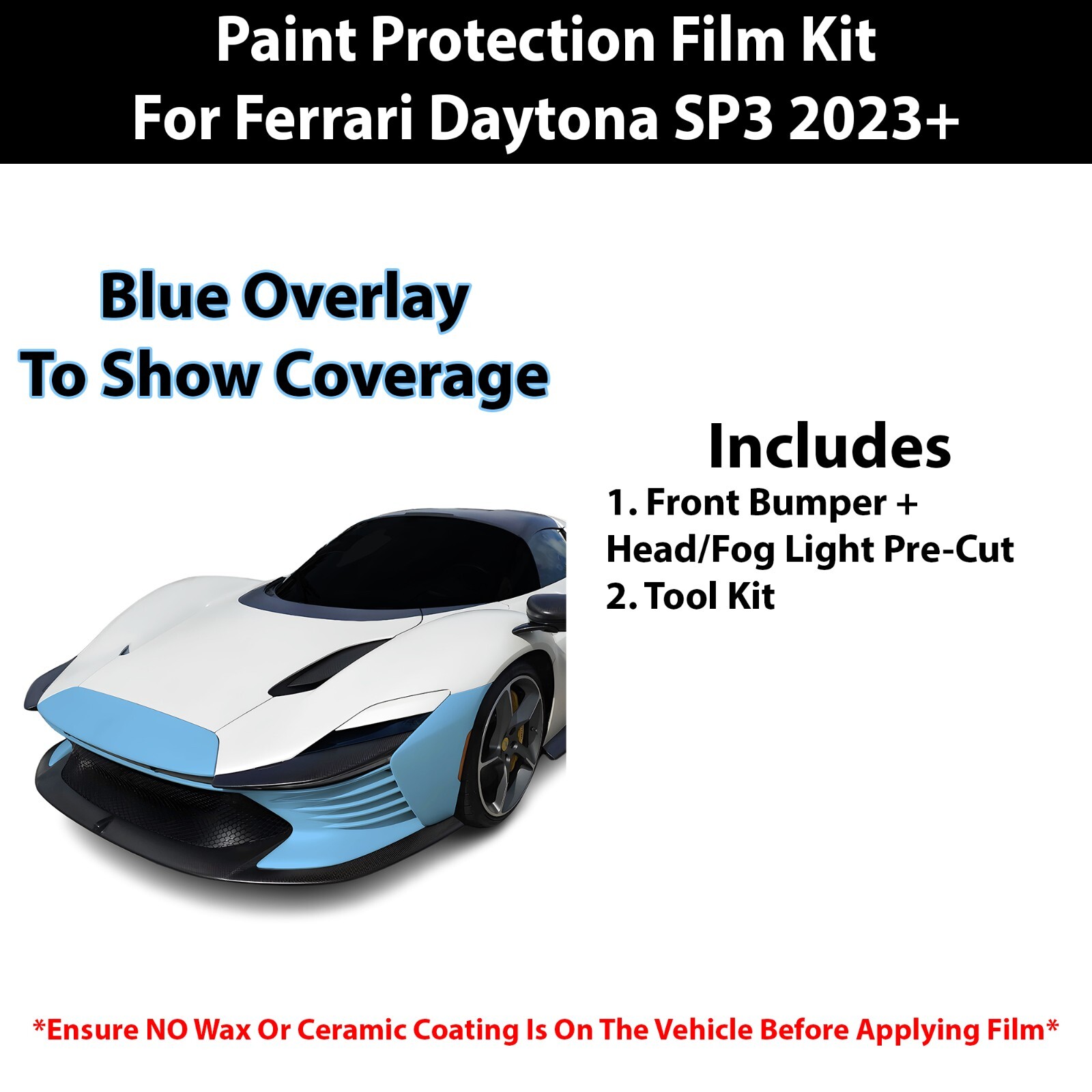Pre Cut Paint Protection Film Clear Bra PPF Kit for Ferrari Daytona 2023+