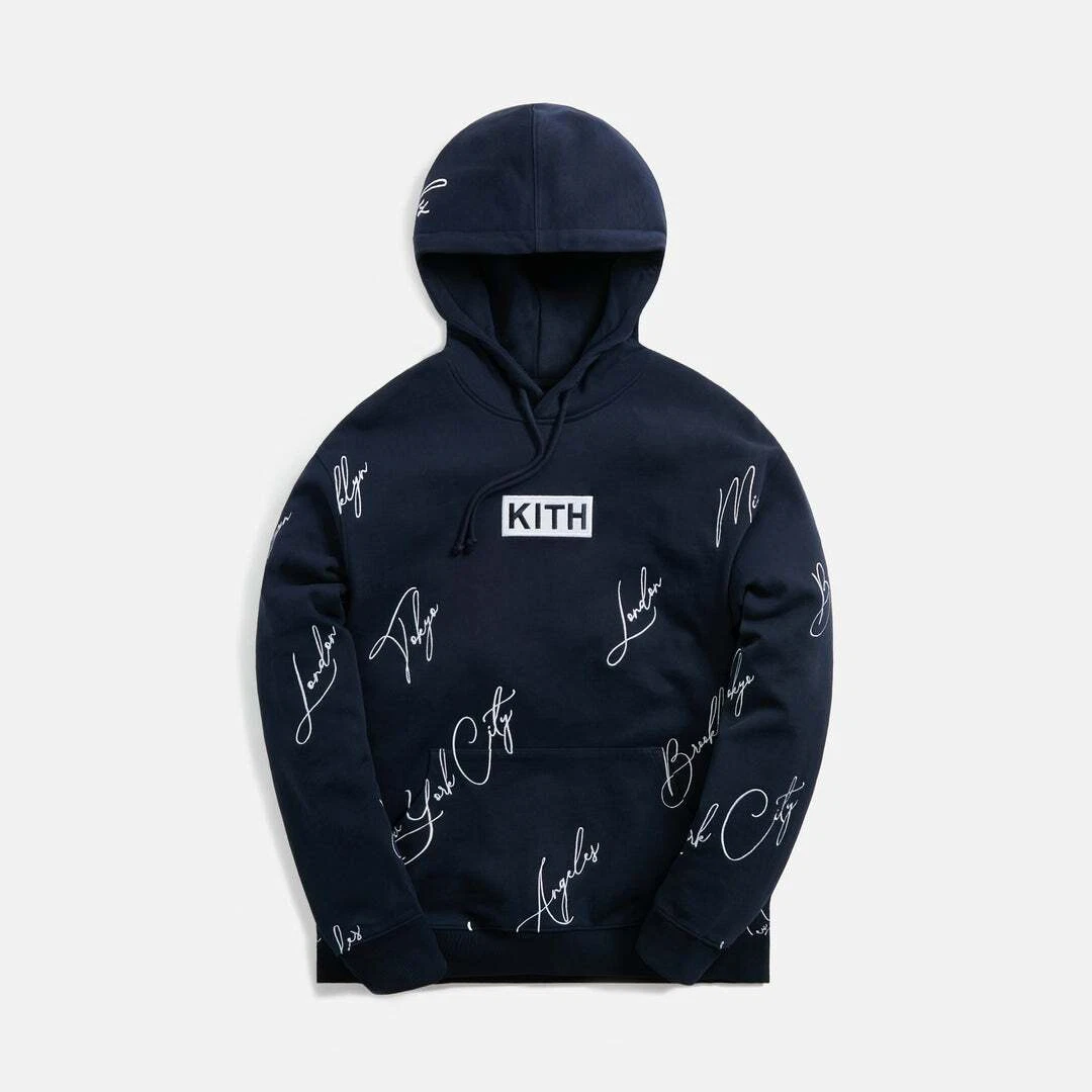 kith box logo hoodie Navy M