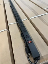24-outlet black power strip 6 foot cord, sold by the box of qty 8