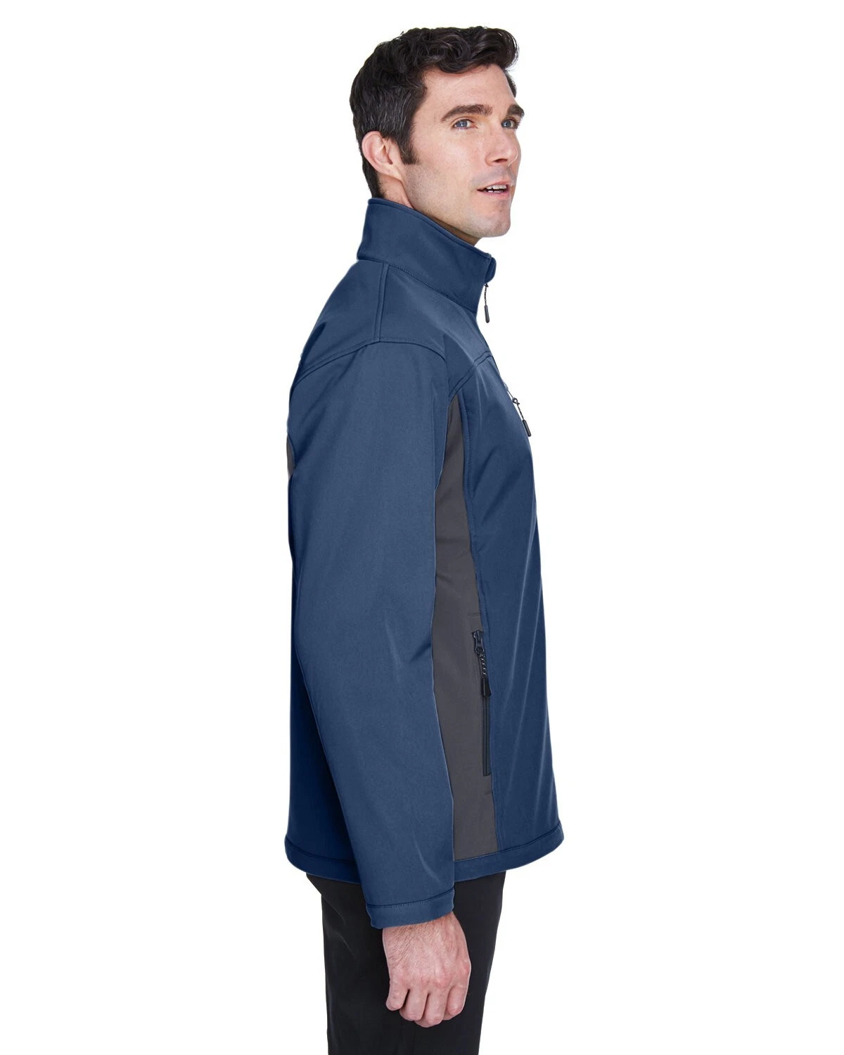Grady White Screen Printed Devon & Jones Men's Soft Shell Colorblock Jacket - product detail image 4