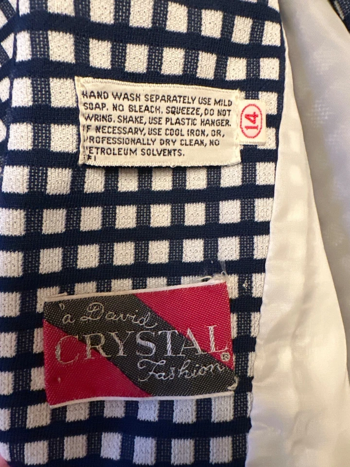 David Crystal Fashion Womens Checkered Blazer Jacket Size 14 - Imagem 4 de 4