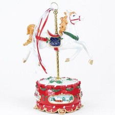 Giostra natalizia giostrina con cavallo cm 24 carillon per bambini decorazioni