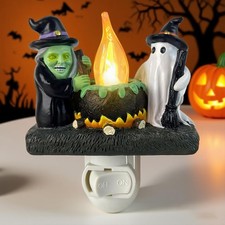 Ghost Campfire Nightlight,Ghost Witch Campfire Flickering Nightlight, Halloween 