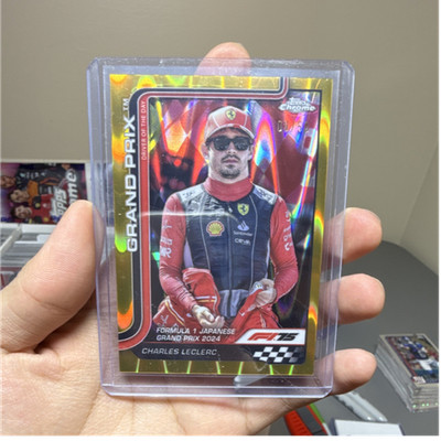 Topps Chrome 2024 Charles Leclerc #125 Gold RayWave Refractor Ferrari