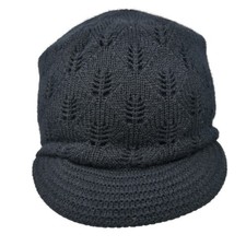 Screamer Fitted Knit Beanie Hat Black One Size Casual Outdoor Blank