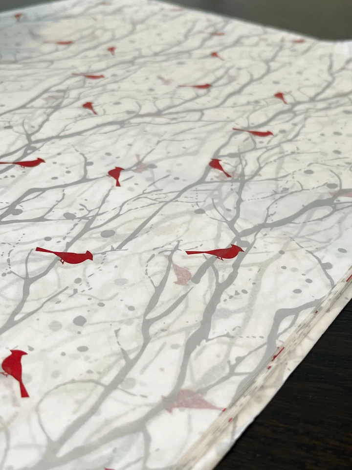 SILVER WOODLAND FROST Design Tissue Paper Sheet Choose Size & Package Amount - Image 2 of 4