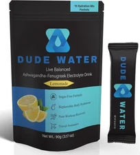 Dude Water Hydration Supplement Mix Electrolyte Powder Infused with Ashwagandha