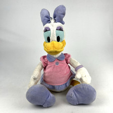 Disney Store Daisy Duck Plush 17  Pink Purple Dress Bow Stuffed Animal Toy