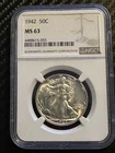 1942-P Walking Liberty Half Dollar NGC MS63