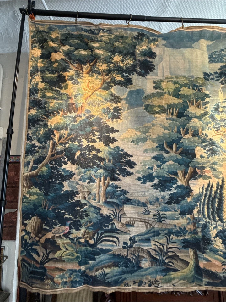 Magnificent 17c Verdure Tapestry Antique Style New Reproduction Natural Fiber - Image 2 of 4