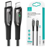 Usams USB-C Auf Lightning Kabel 20W 1,2 M Schwarz Smart Power-Off
