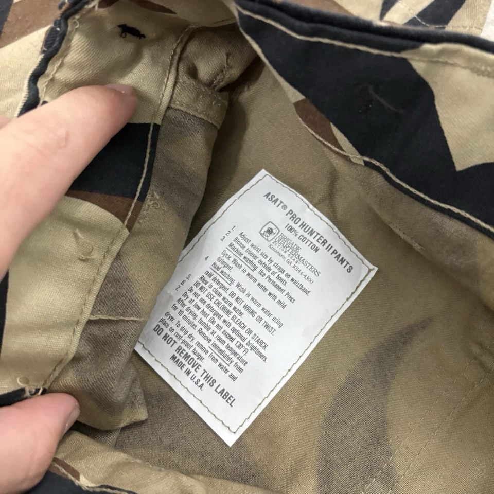 Calça camuflada masculina vintage ASAT longa brigada EUA caça troféu AOP tribal crocante - Imagem 4 de 4