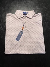 NWT MEN'S STITCH MID OCEAN TILES POLO, SIZE: M/L, COLOR: SHORELINE PINK (M10.10)
