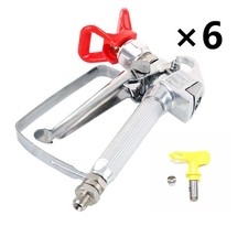 6 Pack Airless Paint Spray Gun 3600PSI W/517 Tip  Tip Guard For Sprayers