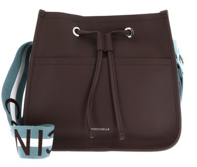 COCCINELLE Raquel Crossbody Bag Umhängetasche Tasche Brunette / Arctic Blue Neu
